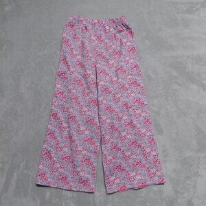 Paisley Lane Smocked Floral Print Wide Leg Stretchy Cargo Lounge Pant Girls Sz 7
